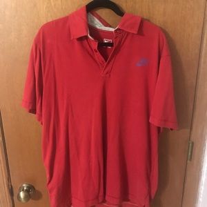 Nike red polo cotton blend vintage 90’s